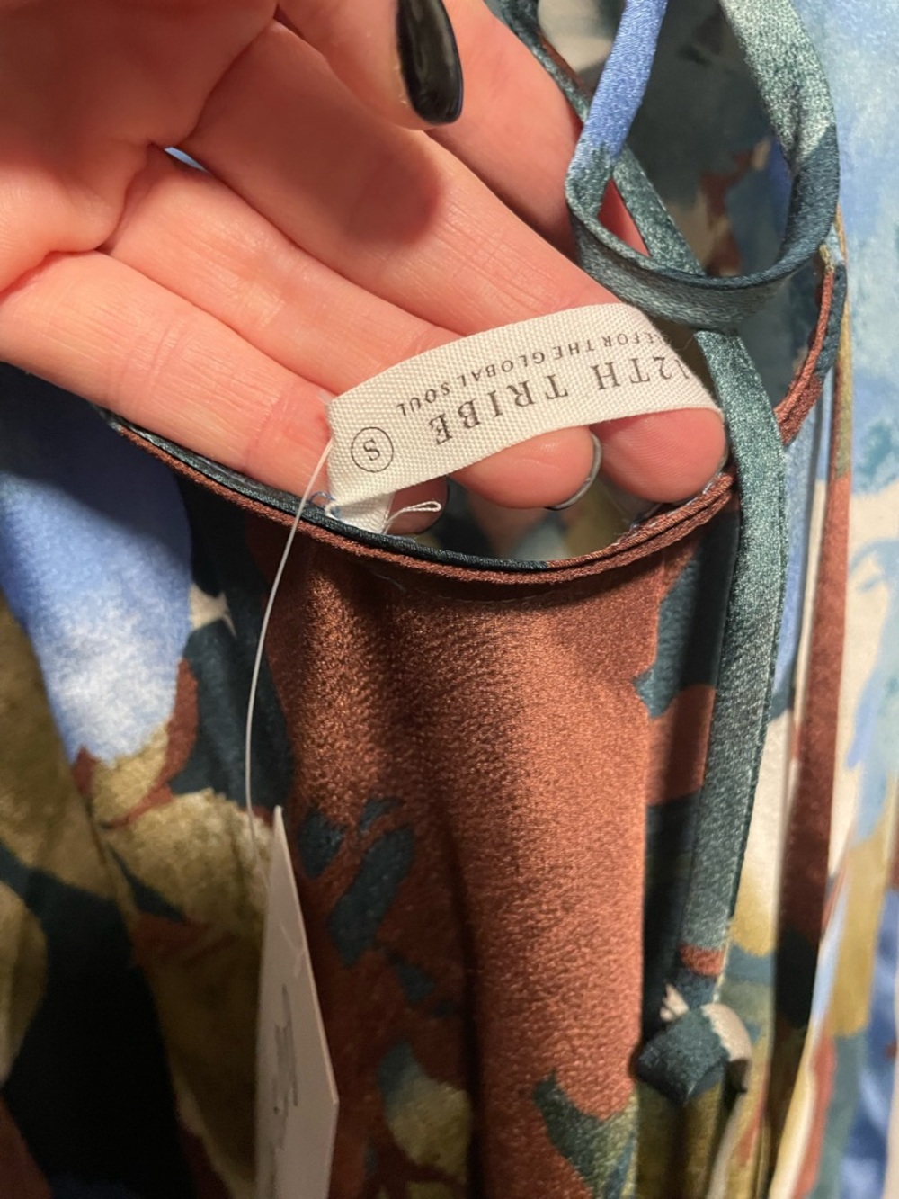 12th Tribe Natalia Blue Printed Maxi Dress - Picture 3 of 3